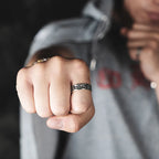 Adjustable Men's Ring Viking Runes 1