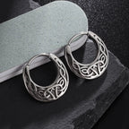Nordic Viking Silver Hoop Earrings