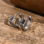 Men's Viking Geometric Silver Earrings