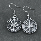Vegvisir Viking Compass Dangle Earrings