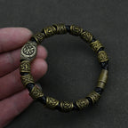 Men's Viking Nordic Runes Gold Bracelet