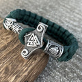Pulsera Mjolnir - Martillo Thor Hammer Vikingo verde