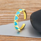 6 Hearts Women's Gold Ring 