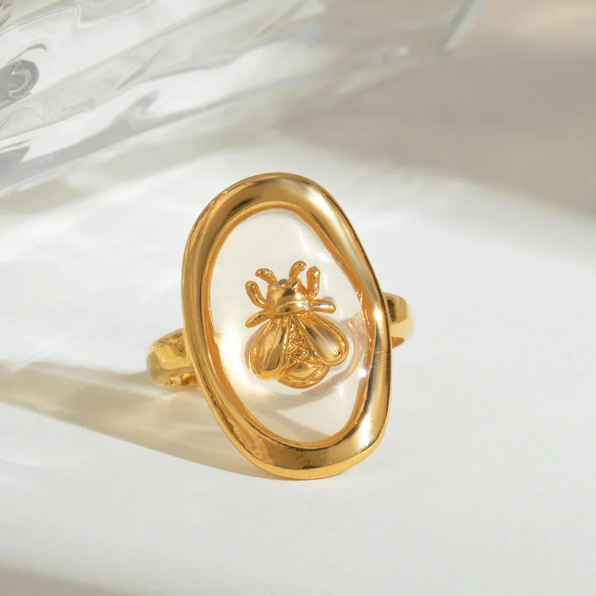 Bague large abeille pour femme