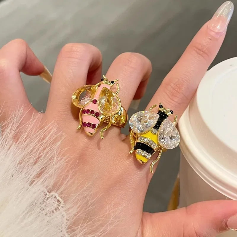 Bague abeille femme rose