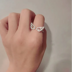 Bague ailes d'ange avec strass