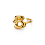 Anillo ajustable con inicial color oro - letra 