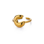 Anillo ajustable con inicial color oro - letra 