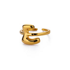 Anillo ajustable con inicial color oro - letra 