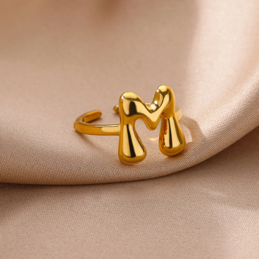 Bague ajustable personnalisée avec initiale