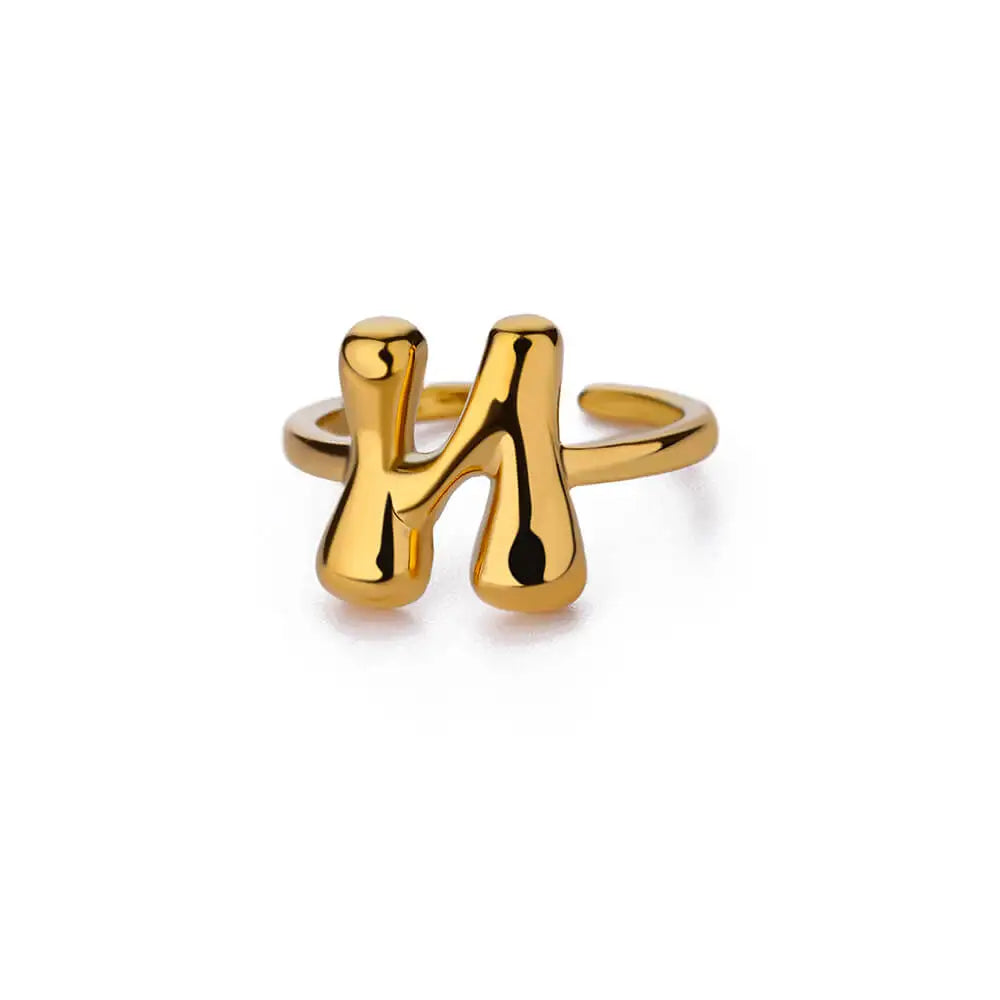 Bague ajustable personnalisée avec initiale n