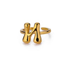 Bague ajustable personnalisée avec initiale n