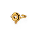 Anillo ajustable con inicial color oro - letra 