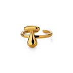 Anillo ajustable con inicial color oro - letra 
