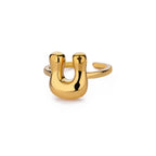 Anillo ajustable con inicial color oro - letra 