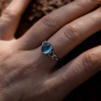 Adjustable "Sea Crystal" Aquamarine Ring 