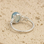 Adjustable "Sea Crystal" Aquamarine Ring 