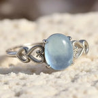 Adjustable "Sea Crystal" Aquamarine Ring 
