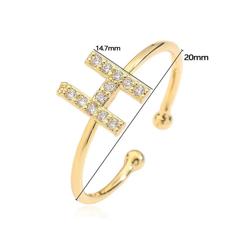 Bague ajustable personnalisée avec initiale