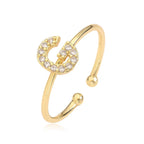 Bague ajustable personnalisée avec initiale g