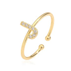 Bague ajustable initiale - lettre