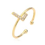 Bague ajustable personnalisée avec initiale l