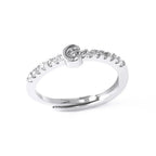 Anillo ajustable con inicial para mujer - letra 