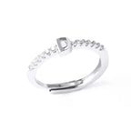 Anillo ajustable con inicial para mujer - letra 