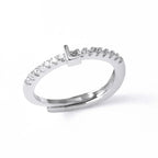 Anillo ajustable con inicial para mujer - letra 