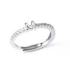 Anillo ajustable con inicial para mujer - letra 