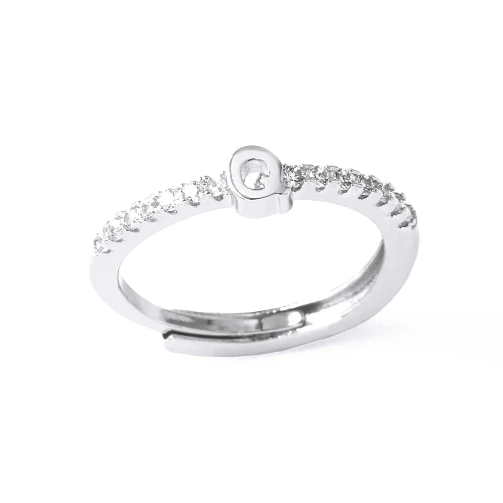 Anillo ajustable con inicial para mujer - letra 