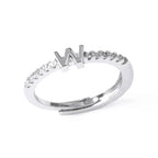 Anillo ajustable con inicial para mujer - letra 