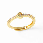 Anillo ajustable con inicial para mujer - letra 