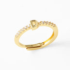 Anillo ajustable con inicial para mujer - letra 
