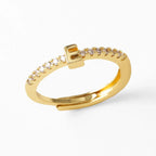 Anillo ajustable con inicial para mujer - letra 