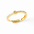 Anillo ajustable con inicial para mujer - letra 