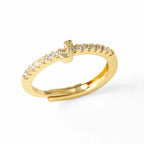 Anillo ajustable con inicial para mujer - letra 