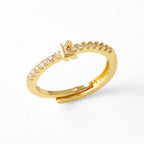 Anillo ajustable con inicial para mujer - letra 