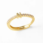 Anillo ajustable con inicial para mujer - letra 