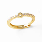 Anillo ajustable con inicial para mujer - letra 