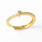 Bague ajustable pour femme avec initiale - lettre