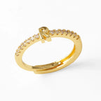 Anillo ajustable con inicial para mujer - letra 