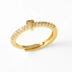 Bague ajustable pour femme avec initiale - lettre