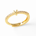 Bague ajustable pour femme avec initiale - lettre