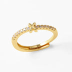 Anillo ajustable con inicial para mujer - letra 