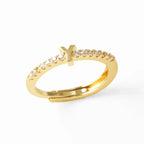 Anillo ajustable con inicial para mujer - letra 