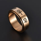Egyptian Patterned Spinning Anti-Stress Ring Rose Gold