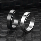 Women's Black Spinning Anti-Stress Ring Band