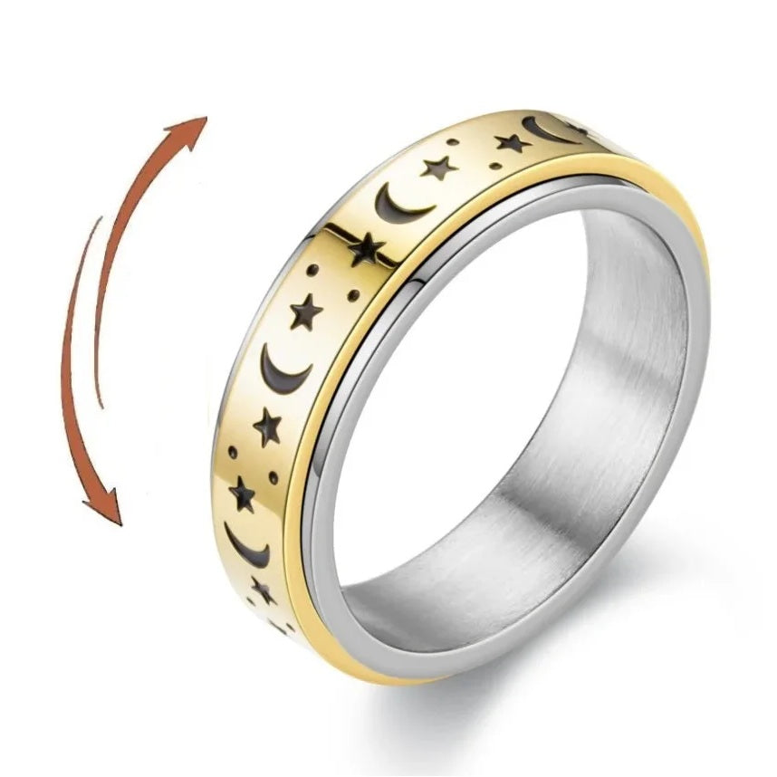 Rotating Anti-Stress Ring with Stars and Moons 