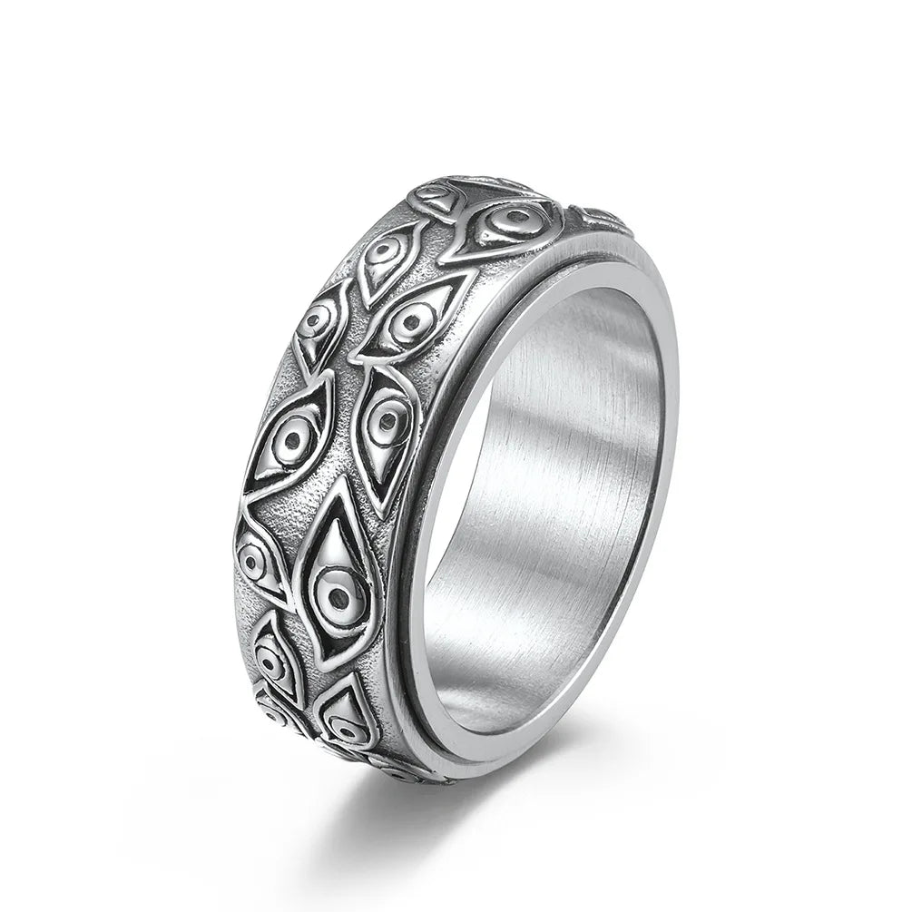 Silver Spinning Eye Stress-Relief Ring Band